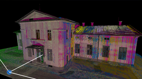A pontfelhős felmérés végterméka a 3D pontfelhő